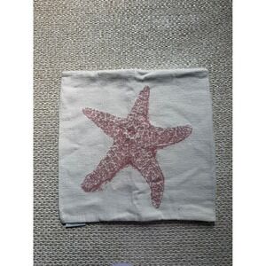 David Fussenegger Starfish Woven Pillow Cover Cream Mauve Coastal 20x20 beachy